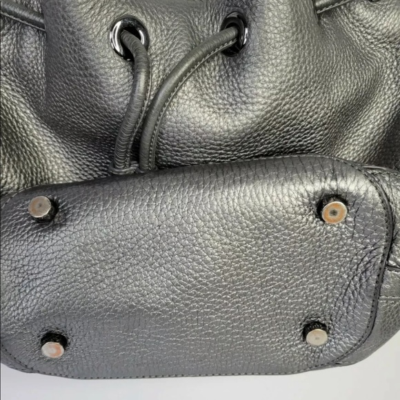 Rebecca Minkoff Gunmetal Fiona Bucket Bag Crossbody with Handle Purse - Picture 6 of 6